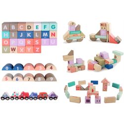 Constructor LeanToys Wooden Blocks City 9829 (Multicolor)