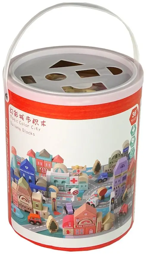 Constructor LeanToys Wooden Blocks City 9829 (Multicolor) - 2