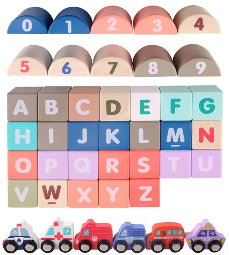 Constructor LeanToys Wooden Blocks City (Multicolor) - 5