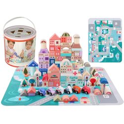 Constructor LeanToys Wooden Blocks City (Multicolor) Thumb