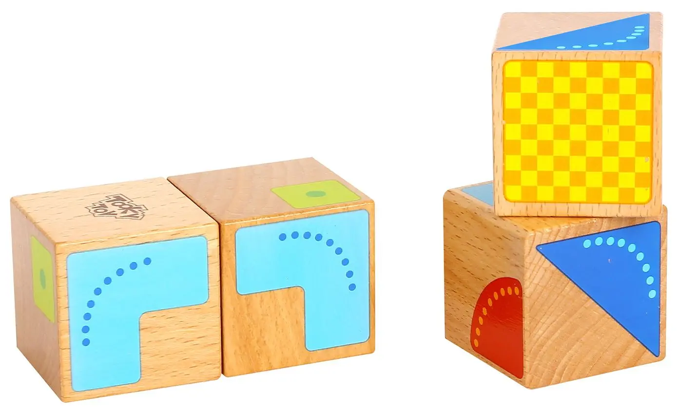 Развивающие кубики Tooky Toy TY385 (Wood) - 2