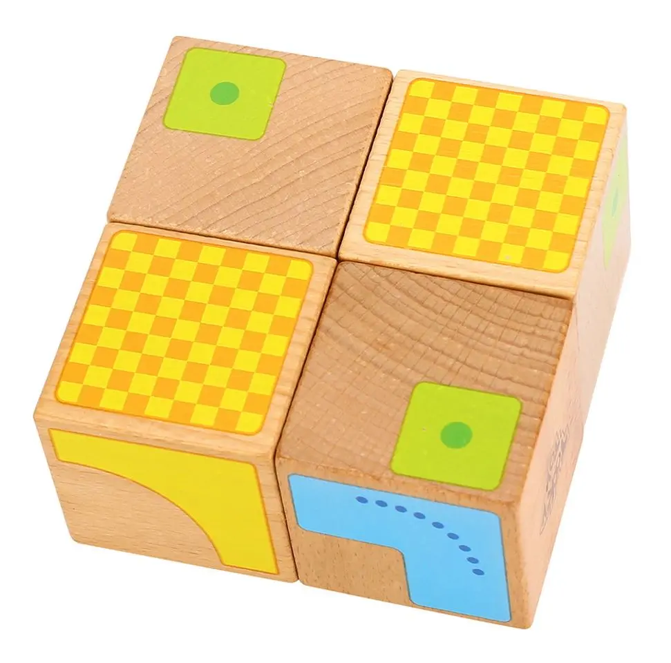 Развивающие кубики Tooky Toy TY385 (Wood) - 6