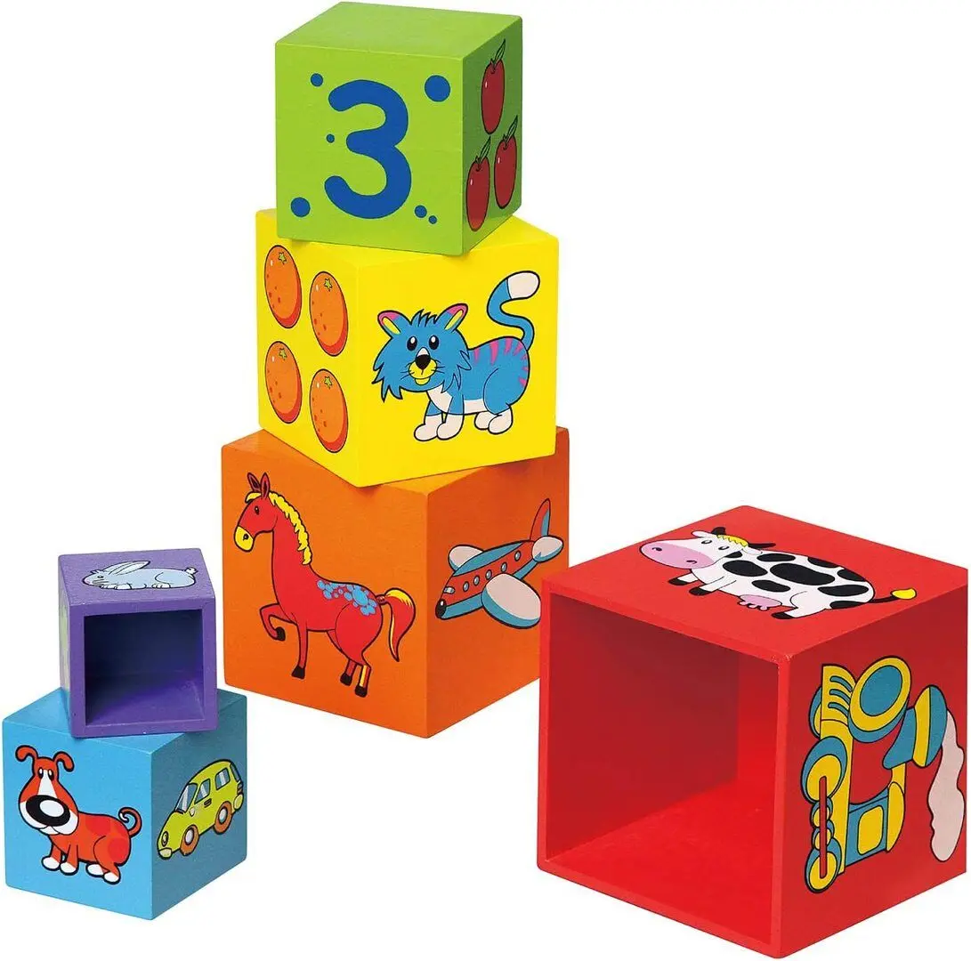 Cuburi educative Viga Toys Nesting Stacking Blocks 59461