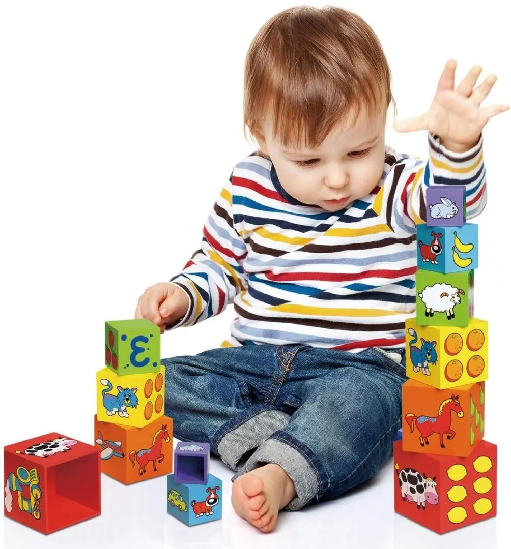 Cuburi educative Viga Toys Nesting Stacking Blocks 59461