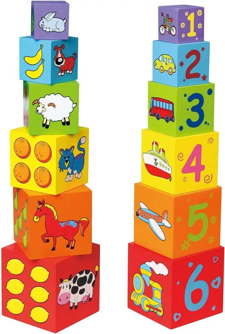 Cuburi educative Viga Toys Nesting Stacking Blocks 59461