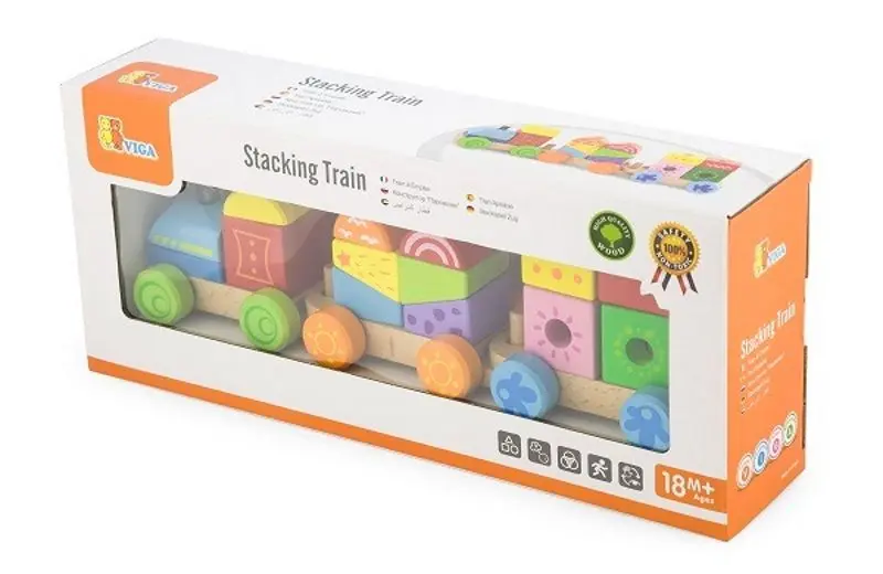 Constructor Viga Toys Stacking Train 50534 (Multicolor) - 3