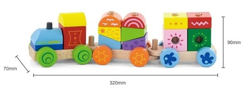 Constructor Viga Toys Stacking Train 50534 (Multicolor) - 2