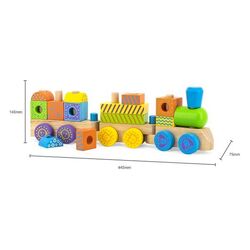 Cuburi educative Viga Toys Train 50572 (Multicolor) Thumb