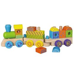 Cuburi educative Viga Toys Train 50572 (Multicolor)