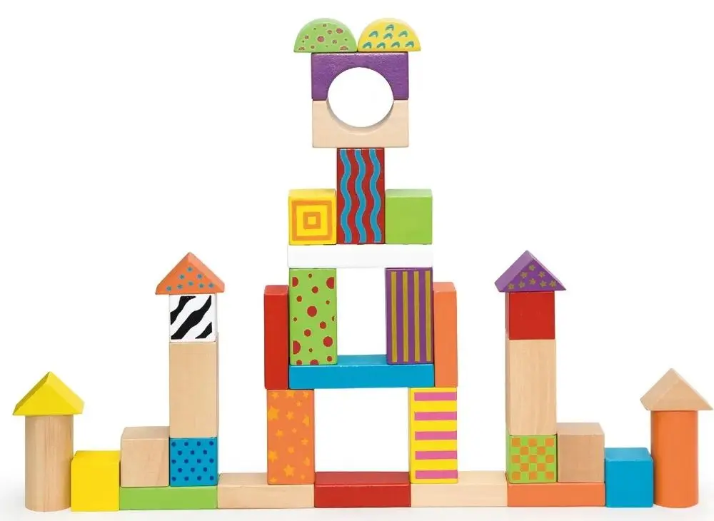 Constructor Viga Toys Wooden Blocks 59695 (Multicolor) - 4