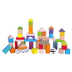 Constructor Viga Toys Wooden Blocks 59695 (Multicolor)