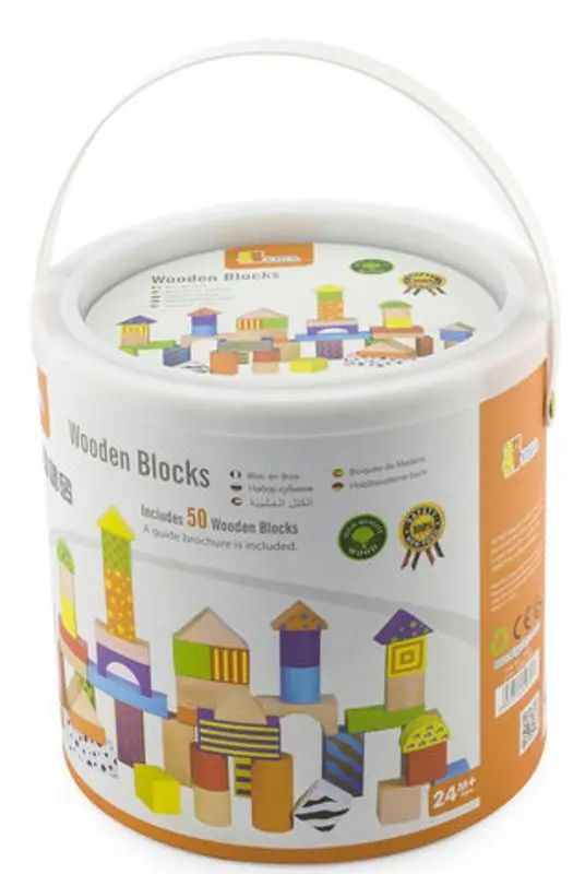 Constructor Viga Toys Wooden Blocks 59695 (Multicolor) - 2