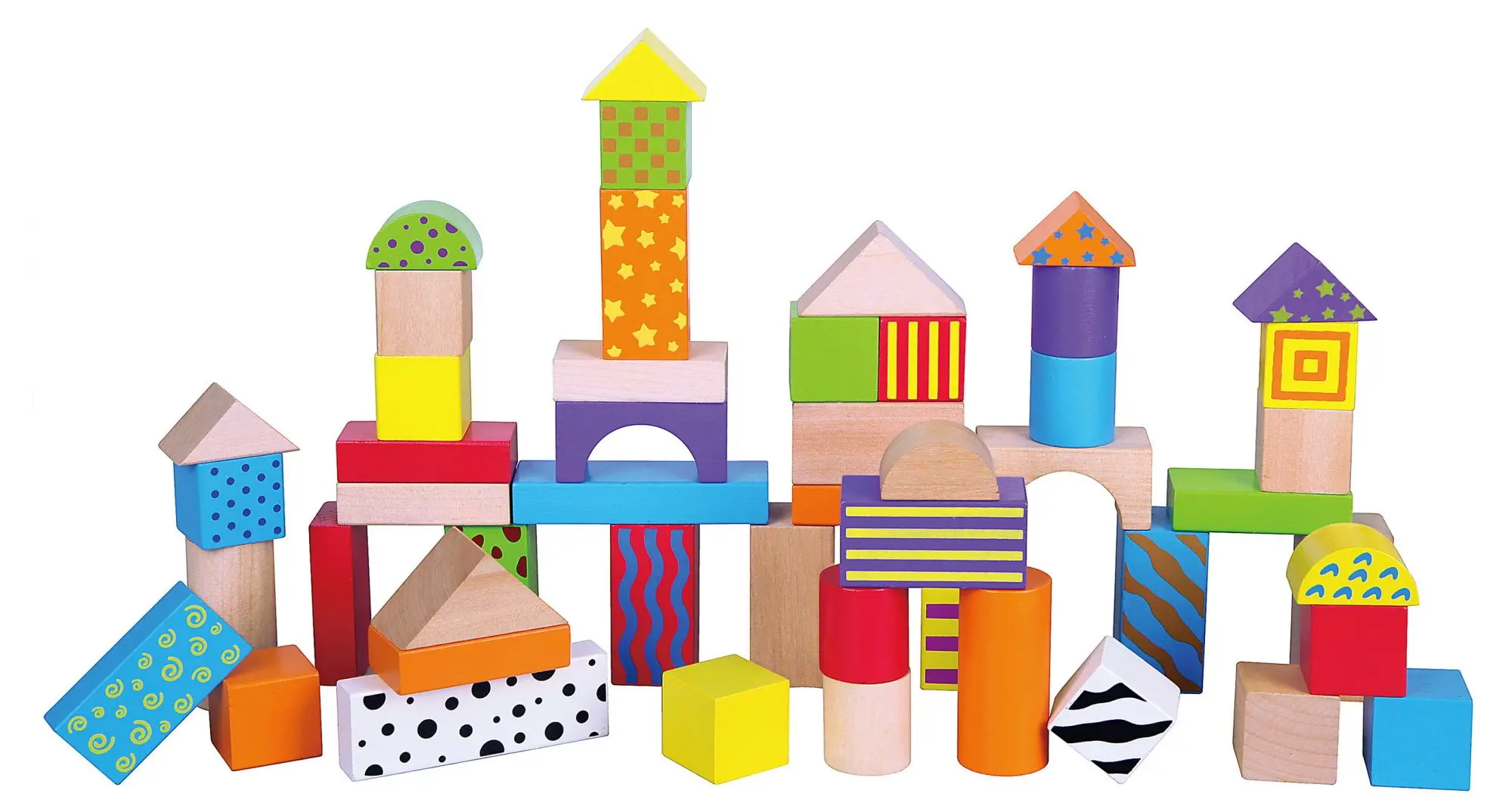 Constructor Viga Toys Wooden Blocks 59695 (Multicolor)