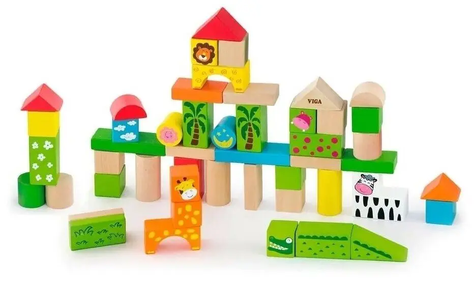 Cuburi educative Viga Toys Zoo 50286 (Multicolor) - 4
