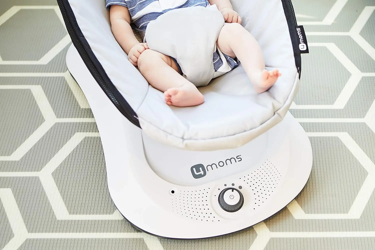 Sezlong pentru copii 4moms RockaRoo (Grey Classic)