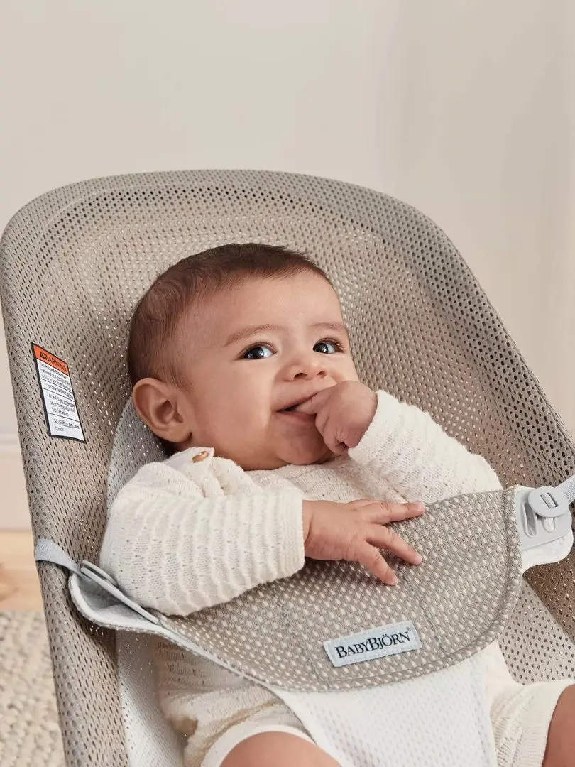 Sezlong-leagan pentru copii BabyBjorn Balance Soft (Grey Beige)