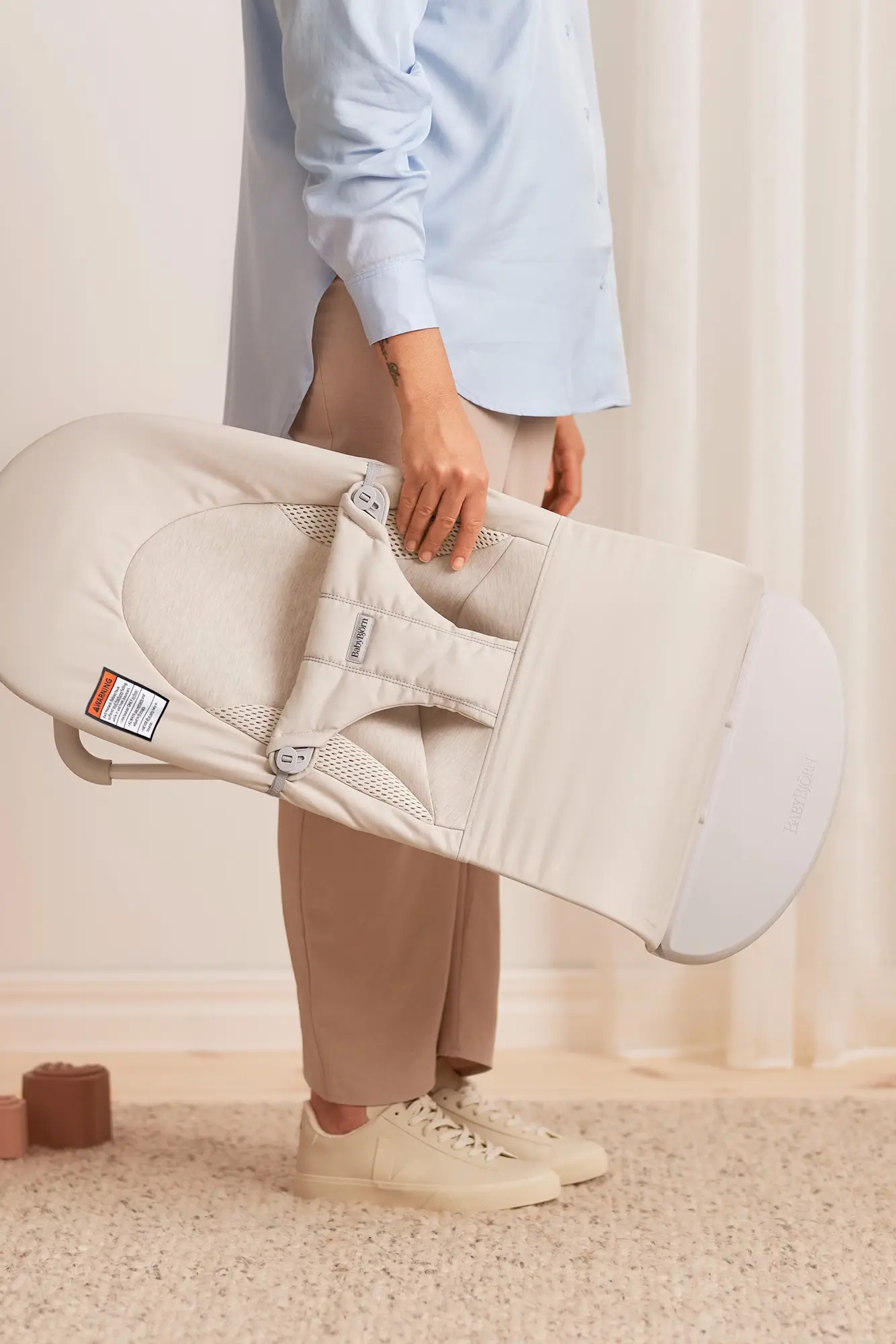 Детский шезлонг-качели BabyBjorn Balance Soft (Khaki/Beige) - 5