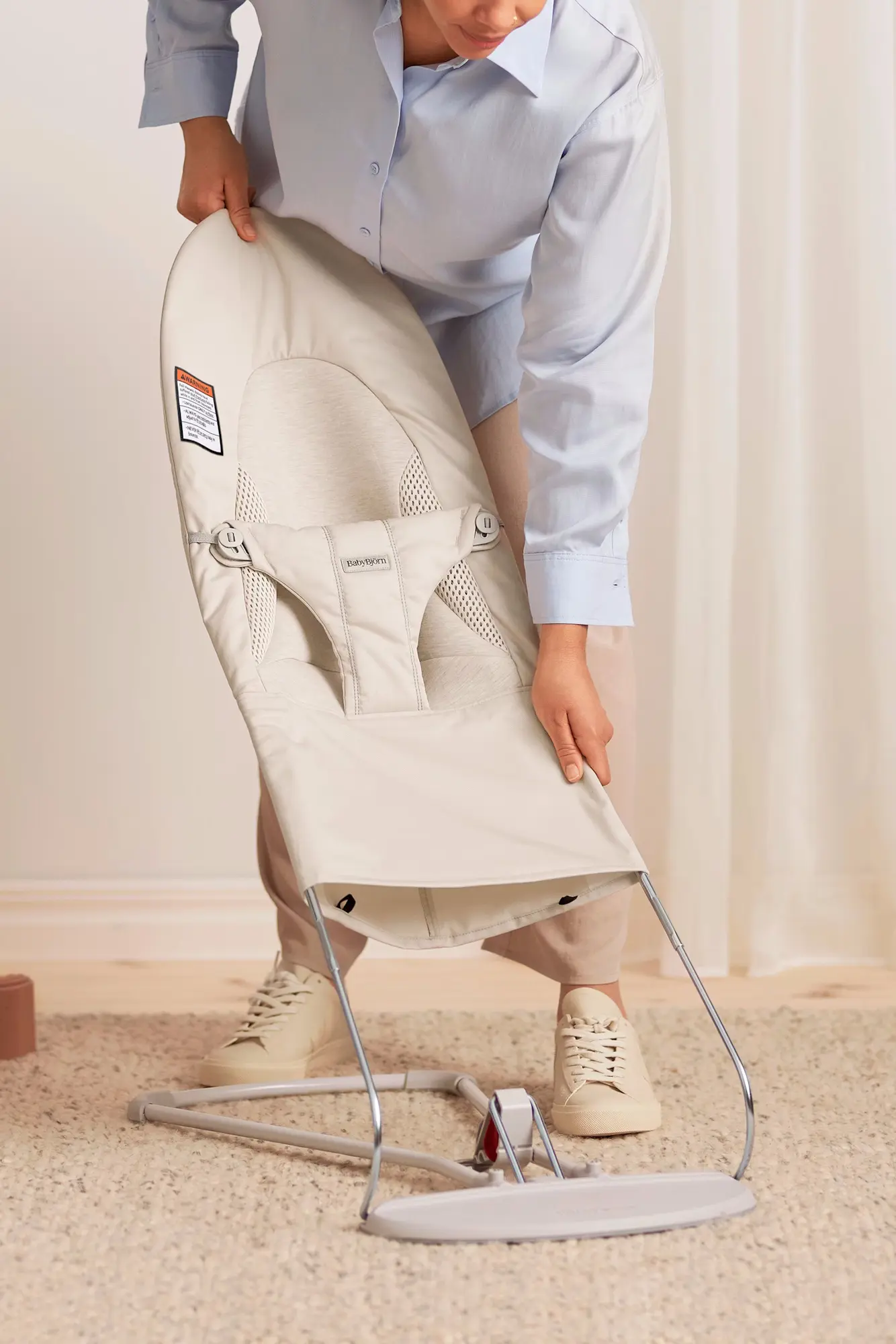 Детский шезлонг-качели BabyBjorn Balance Soft (Khaki/Beige) - 7