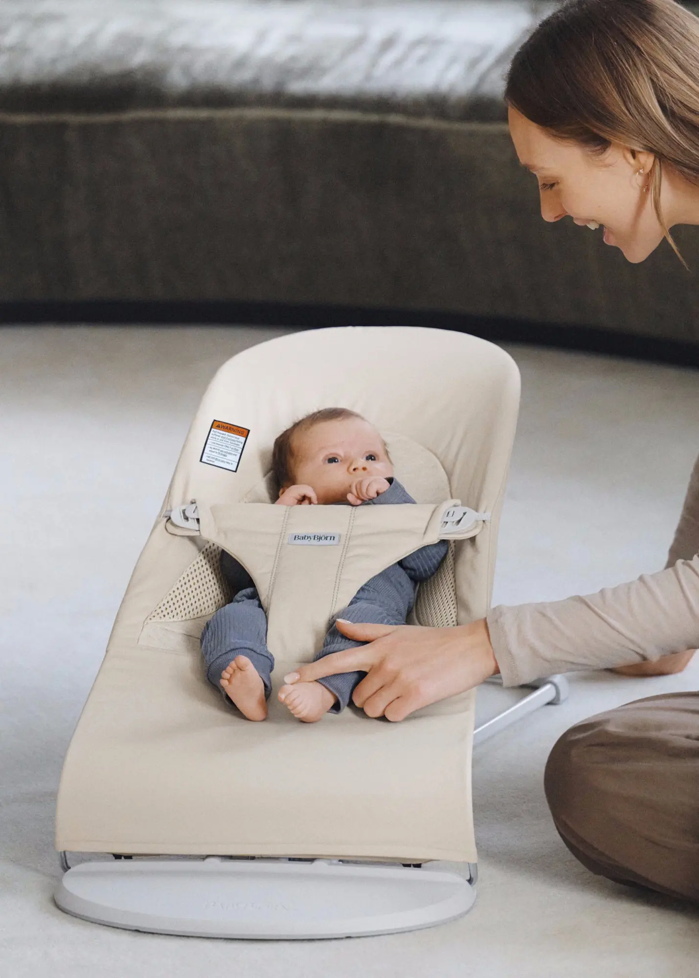 Детский шезлонг-качели BabyBjorn Balance Soft (Khaki/Beige) - 10