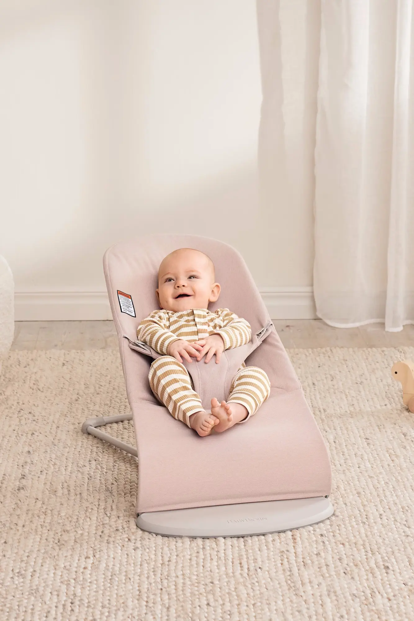 Детский шезлонг-качели BabyBjorn Bliss Melange (Light Pink) - 3