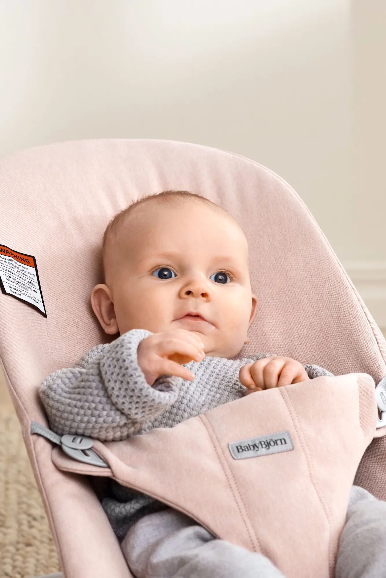 Детский шезлонг-качели BabyBjorn Bliss Melange (Light Pink) - 5