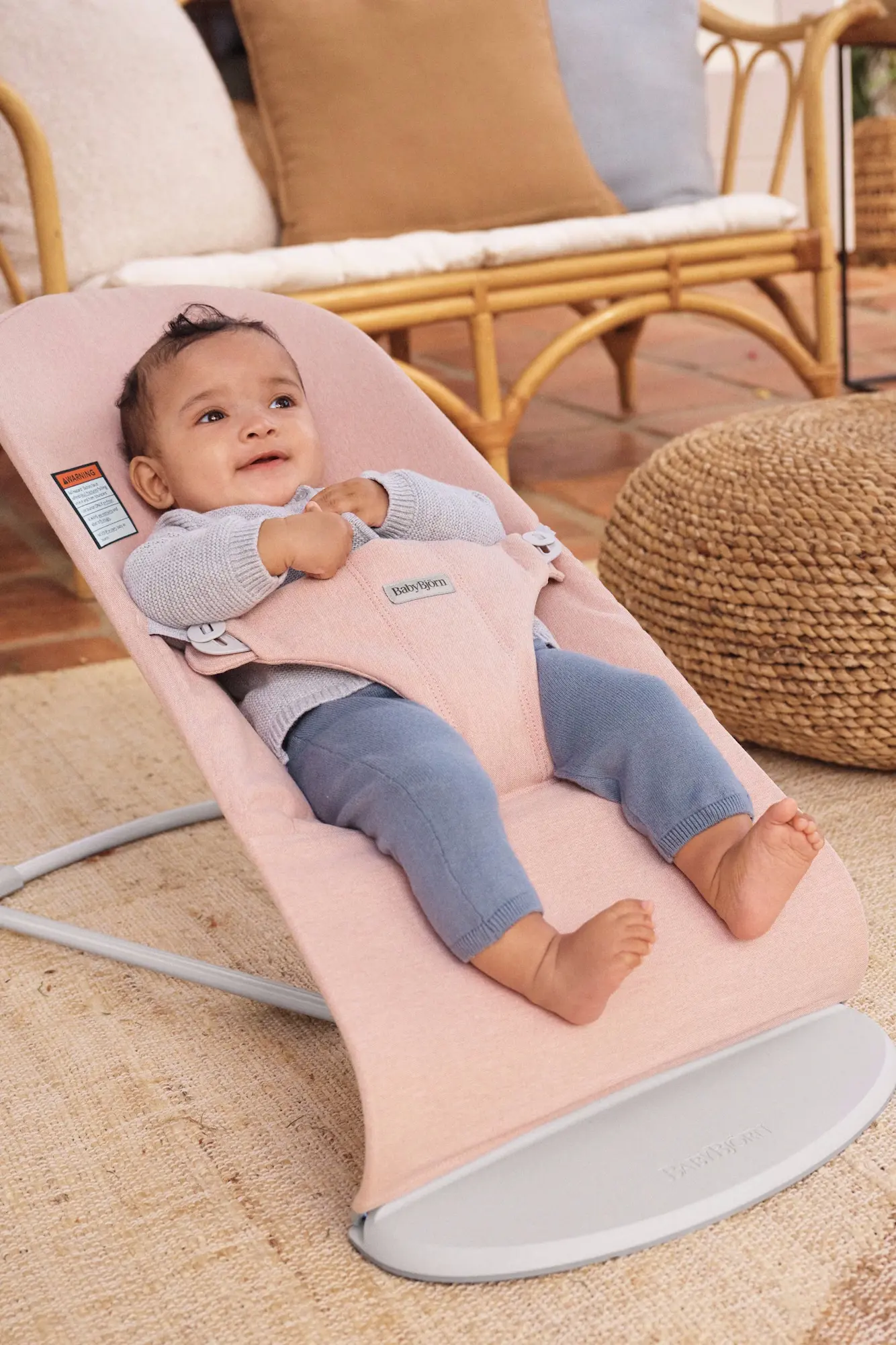 Детский шезлонг-качели BabyBjorn Bliss Melange (Light Pink) - 7