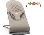 Sezlong-leagan pentru copii cu jucarii BabyBjorn Bundle (Sand Grey)