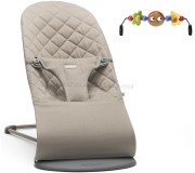 Sezlong-leagan pentru copii cu jucarii BabyBjorn Bundle (Sand Grey)