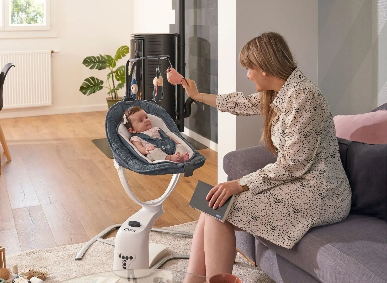 Sezlong-leagan pentru copii Babymoov Swoon Motion (Blue)