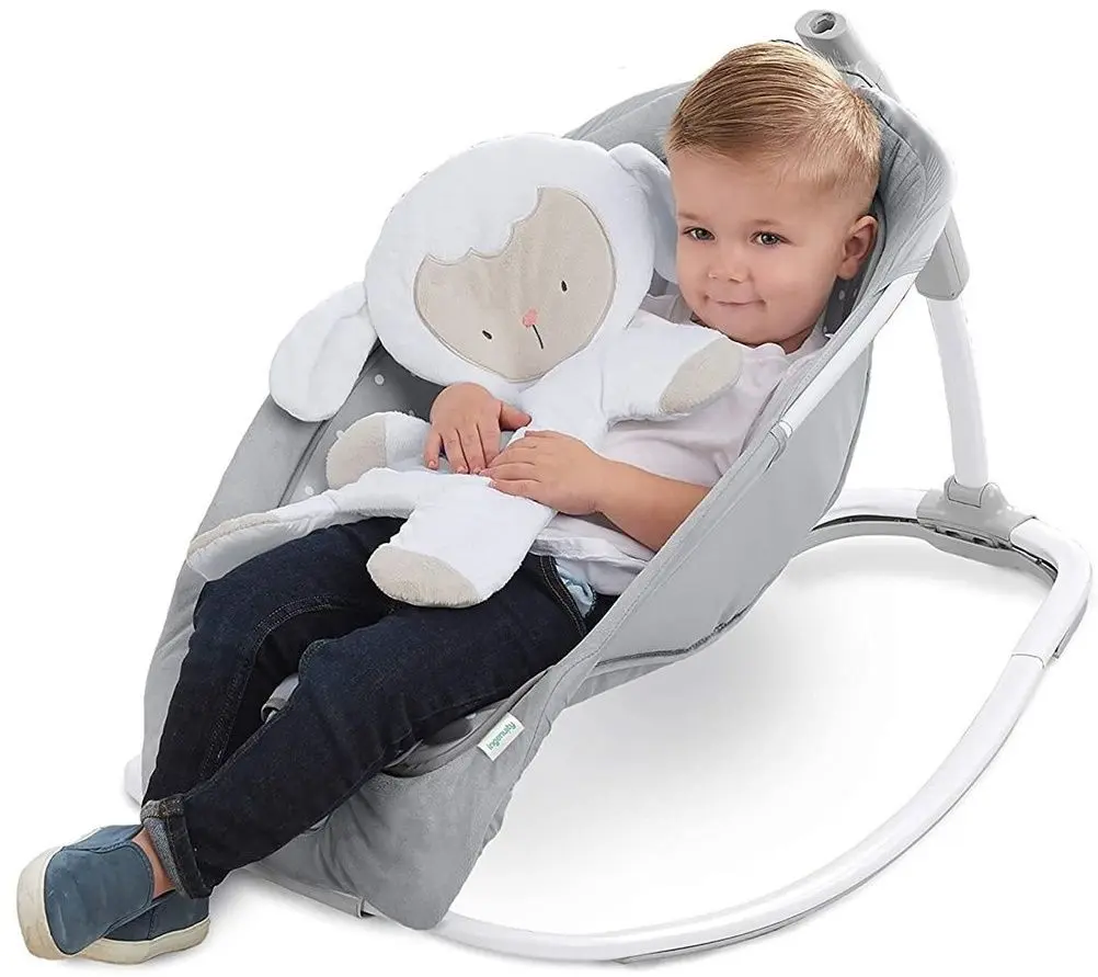 Scaun balansoar Bright Starts Ingenuity Cuddle Lamb (Grey)