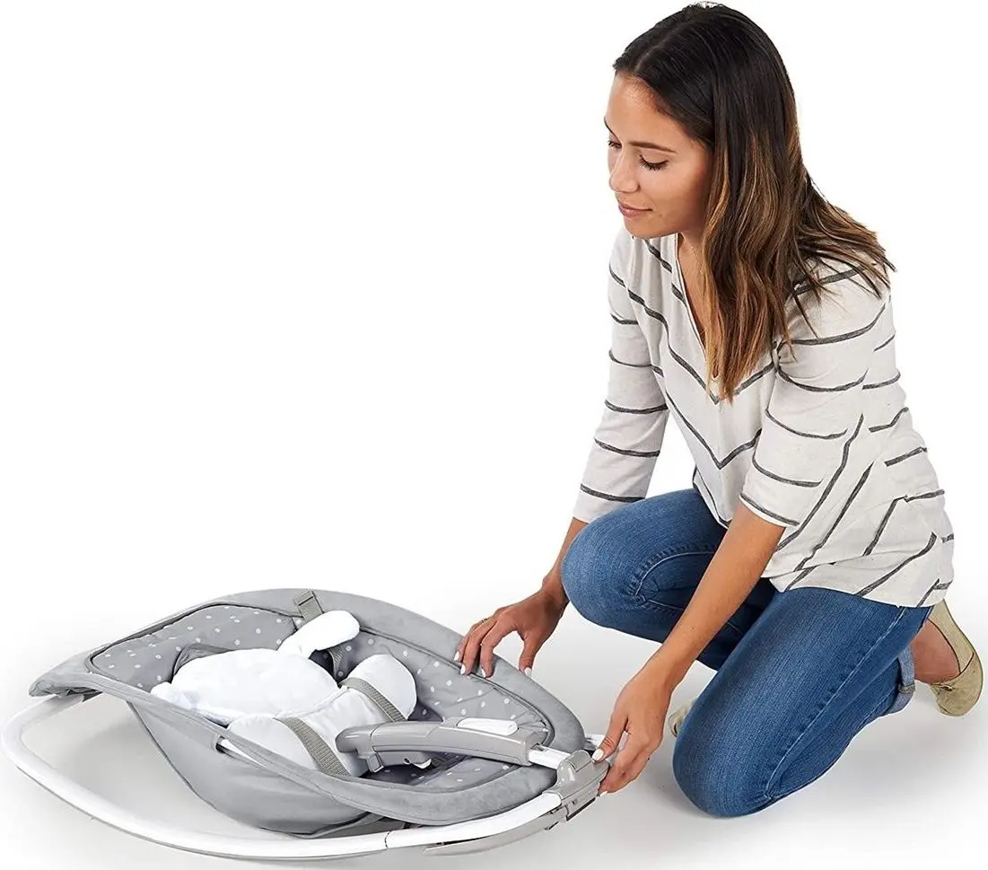 Scaun balansoar Bright Starts Ingenuity Cuddle Lamb (Grey)