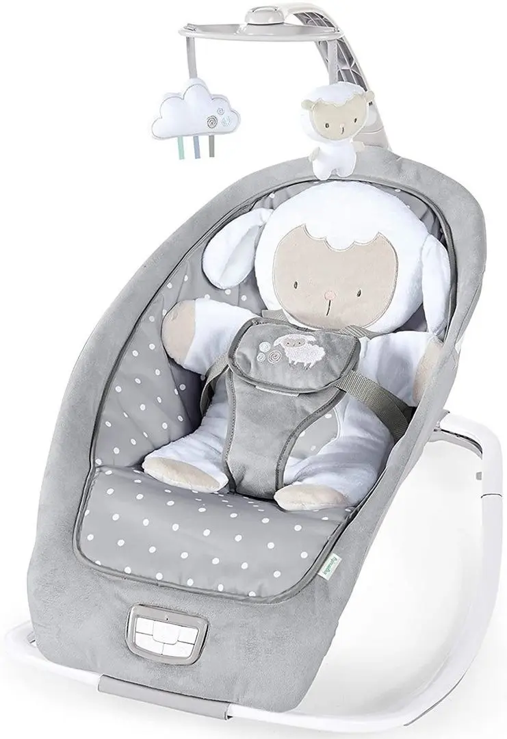 Scaun balansoar Bright Starts Ingenuity Cuddle Lamb (Grey)