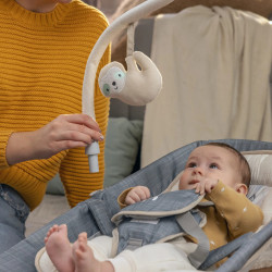Детский шезлонг-качели Bright Starts Ingenuity Happy Belly Rock-to-Bounce (Grey) Thumb