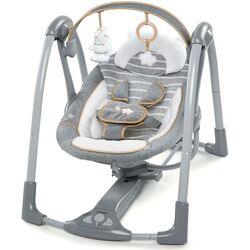 Детский шезлонг-качели Bright Starts Ingenuity Swing'n Go Bella Teddy (Grey) Thumb