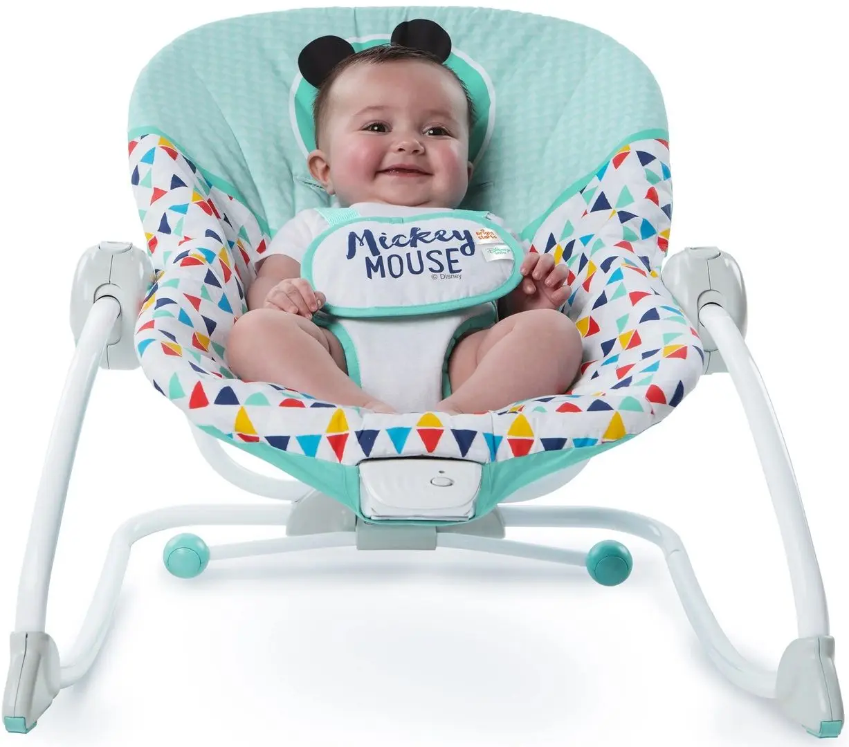 Sezlong-leagan pentru copii Bright Starts Mickey Mouse (Green/Grey) - 2