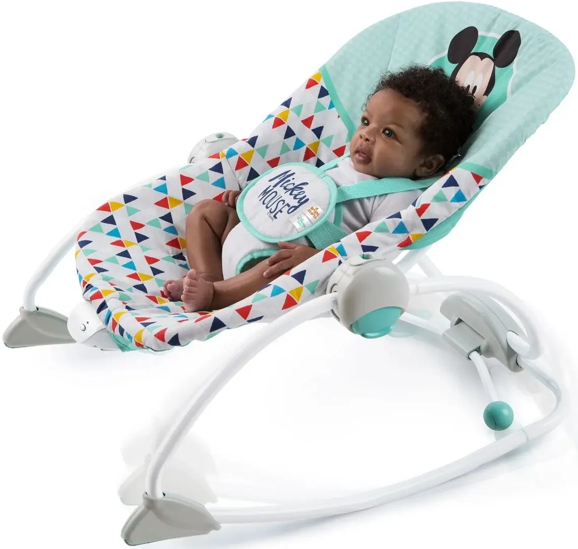 Sezlong-leagan pentru copii Bright Starts Mickey Mouse (Green/Grey) - 4