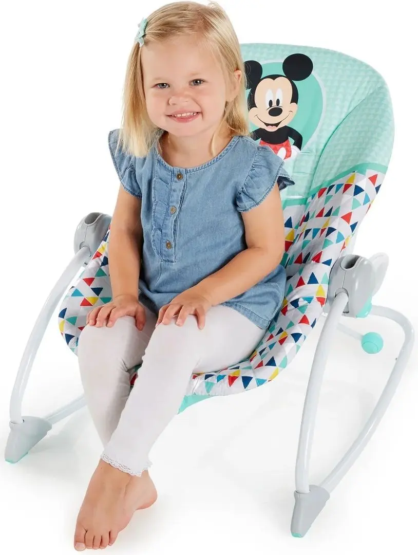 Sezlong-leagan pentru copii Bright Starts Mickey Mouse (Green/Grey) - 5