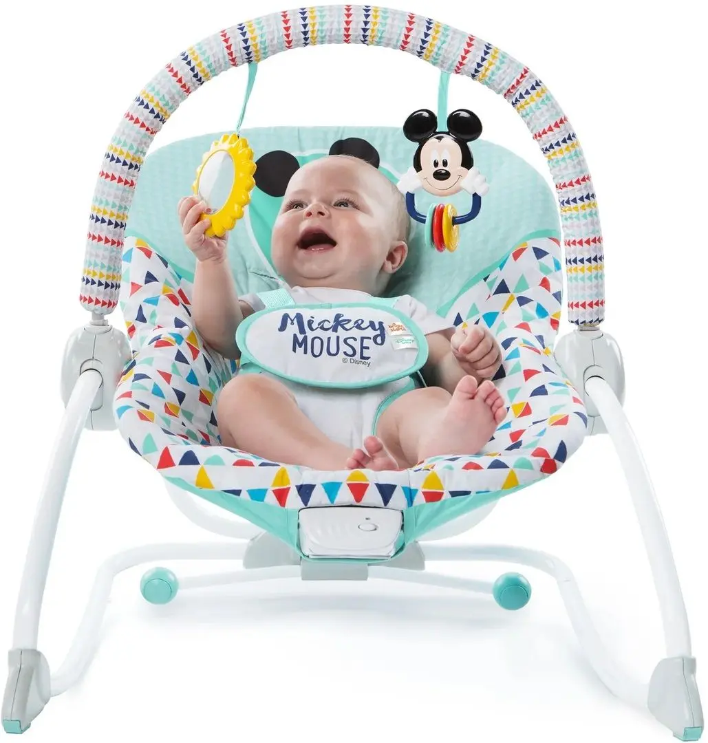 Sezlong-leagan pentru copii Bright Starts Mickey Mouse (Green/Grey) - 7