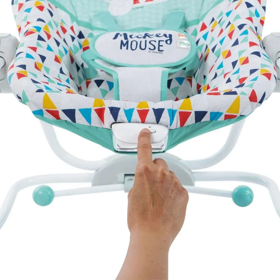 Sezlong-leagan pentru copii Bright Starts Mickey Mouse (Green/Grey) - 9