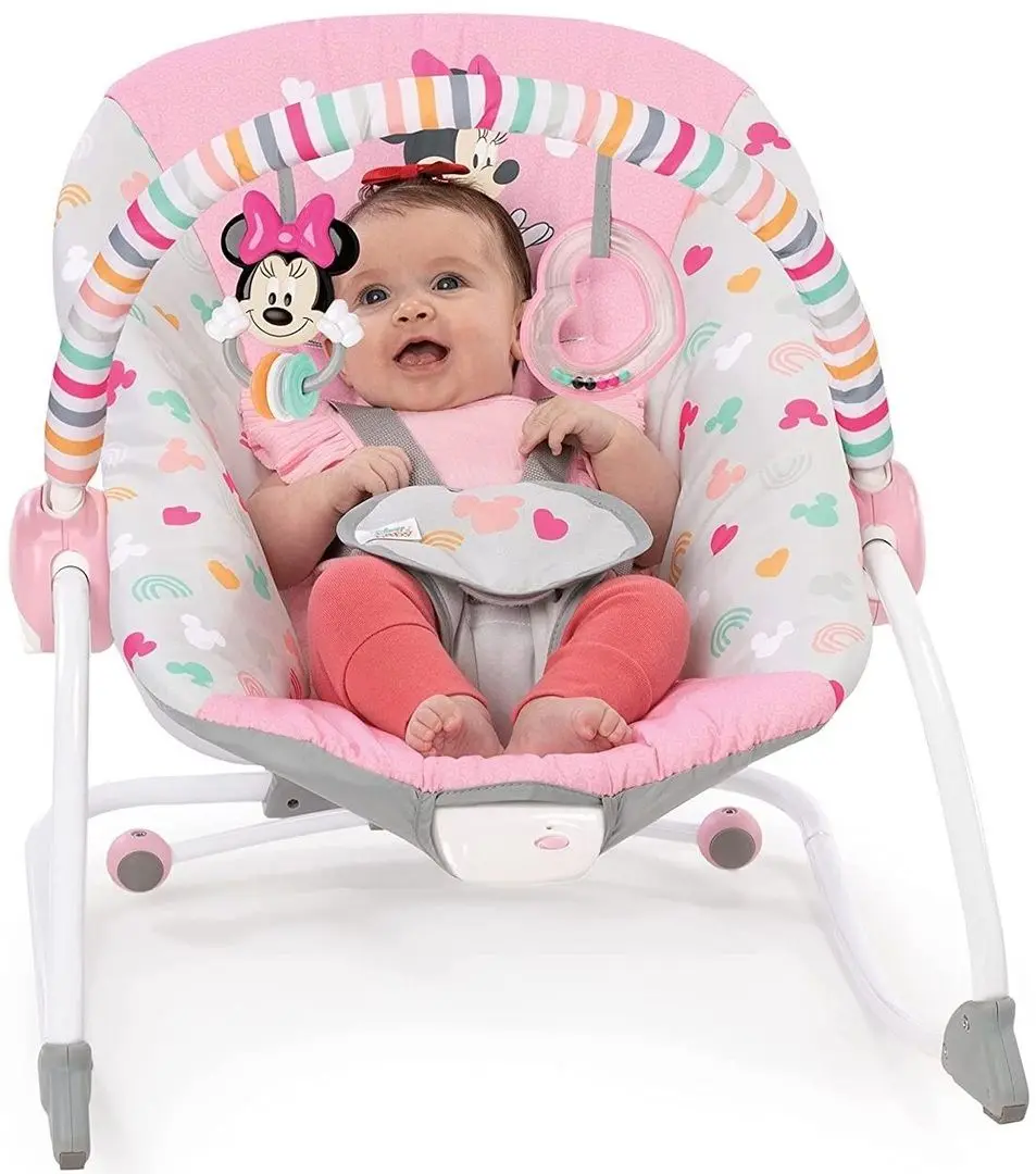 Детский шезлонг-качели Bright Starts Minnie Mouse Forever Besties (Pink/Grey)