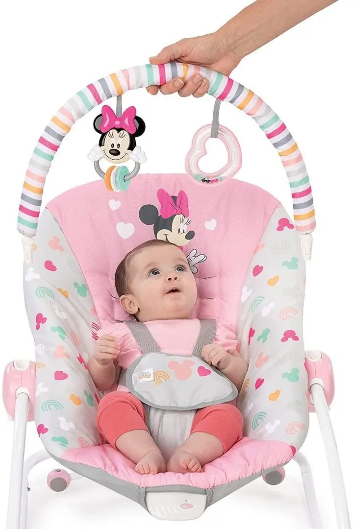 Детский шезлонг-качели Bright Starts Minnie Mouse Forever Besties (Pink/Grey)