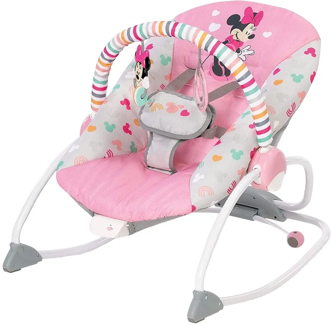 Детский шезлонг-качели Bright Starts Minnie Mouse Forever Besties (Pink/Grey)