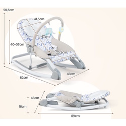 Детский шезлонг Costway BC10230GR (Grey) Thumb
