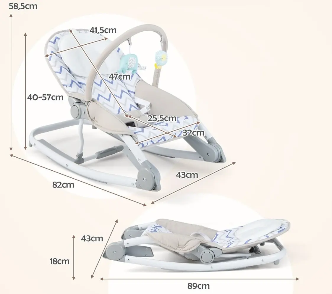 Детский шезлонг Costway BC10230GR (Grey)
