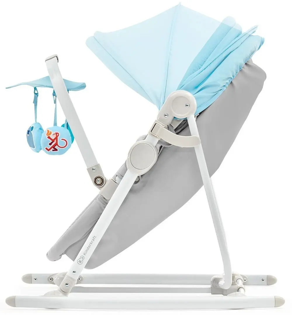 Детский шезлонг 5в1 KinderKraft Unimo (Light Blue/Gray) - 8