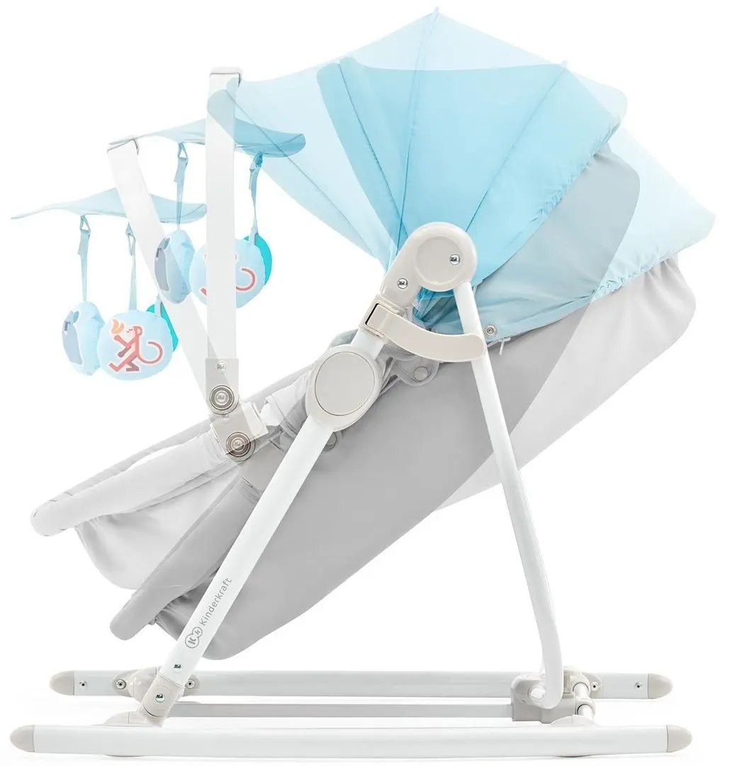 Детский шезлонг 5в1 KinderKraft Unimo (Light Blue/Gray) - 7