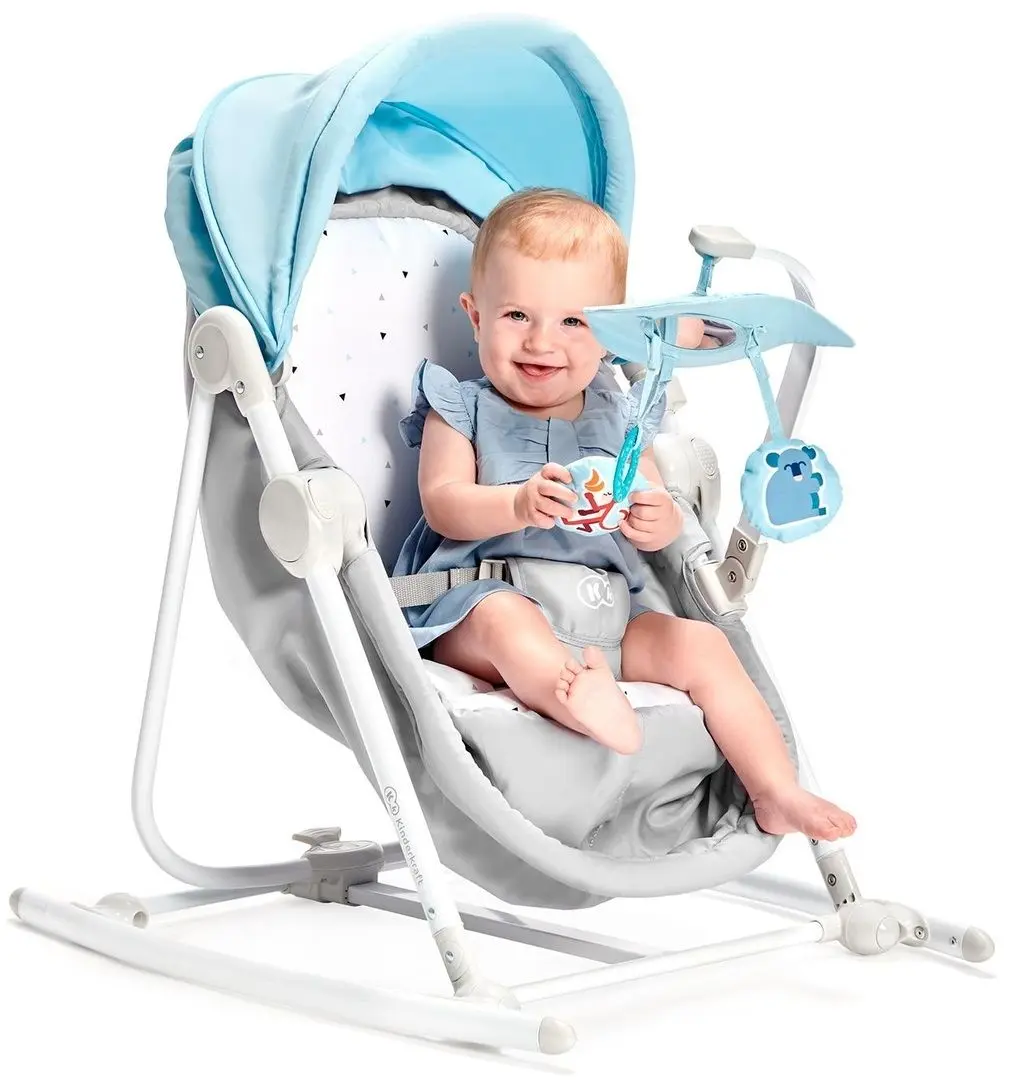 Детский шезлонг 5в1 KinderKraft Unimo (Light Blue/Gray) - 4