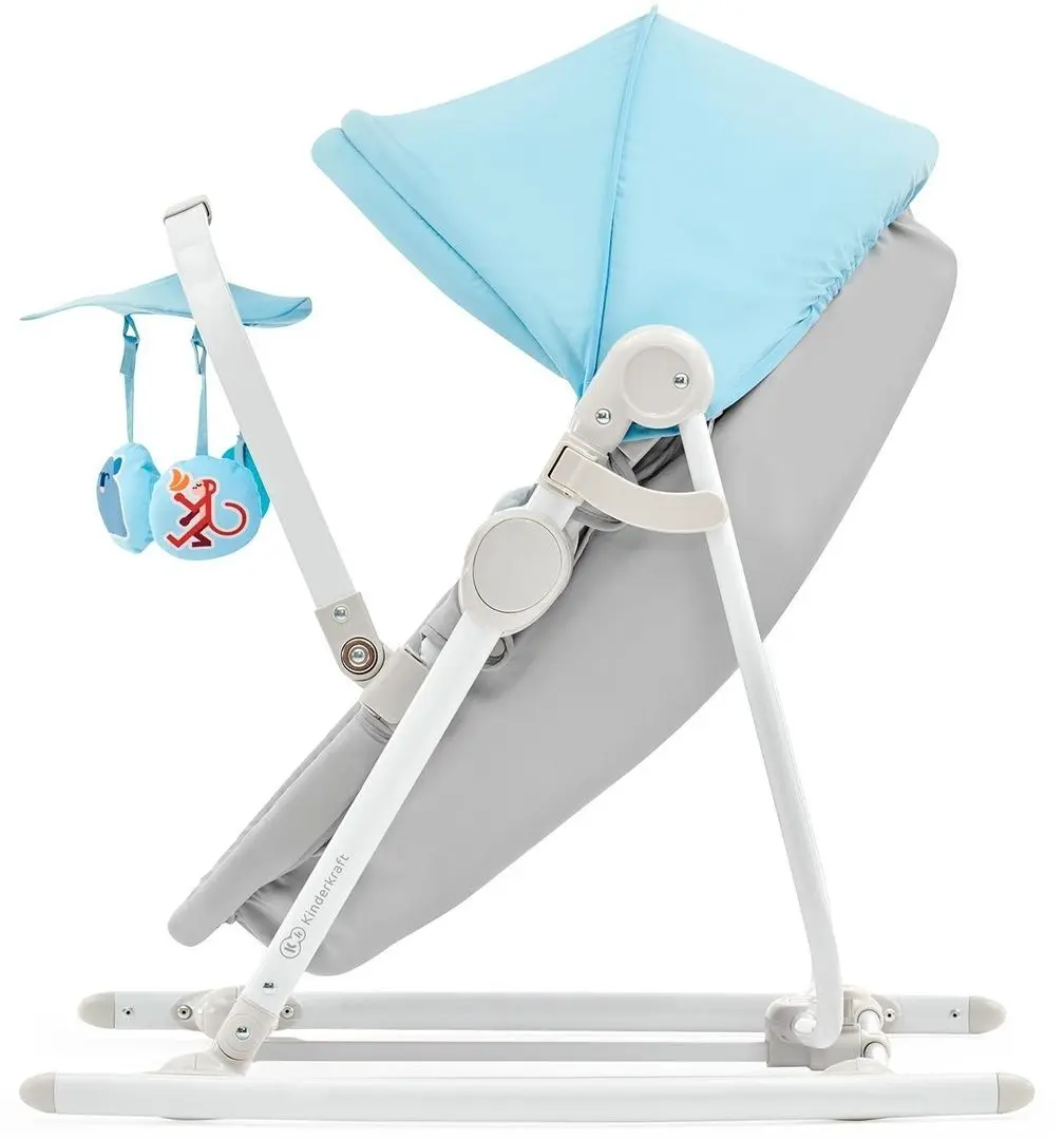 Детский шезлонг 5в1 KinderKraft Unimo (Light Blue/Gray) - 3
