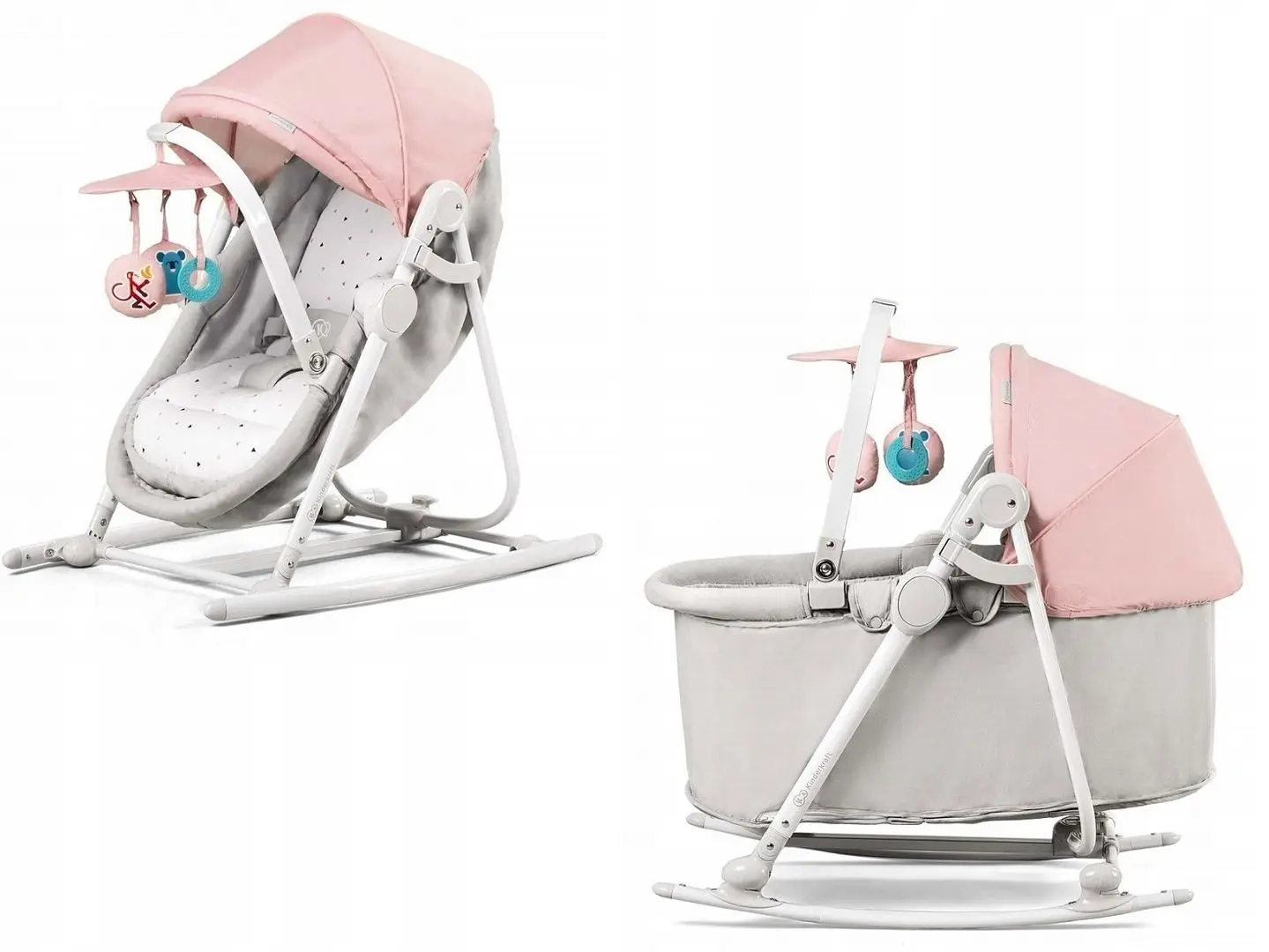 Детский шезлонг 5в1 KinderKraft Unimo (Pink/Gray) - 7