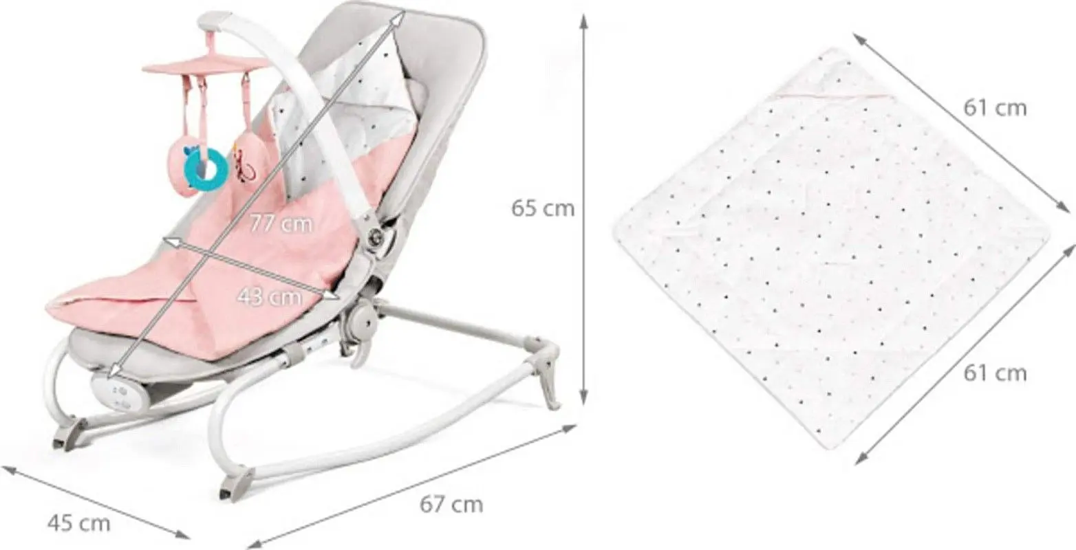 Sezlong-leagan pentru copii KinderKraft Felio (Pink) - 7